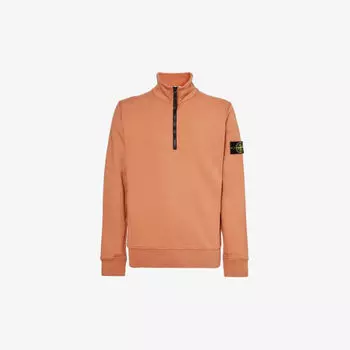 Толстовка из хлопкового джерси с логотипом бренда Stone Island, цвет rust