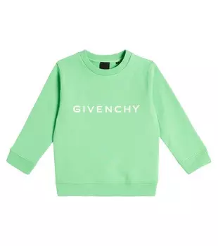 Толстовка из хлопкового джерси с логотипом Givenchy, зеленый