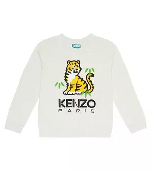 Толстовка из хлопкового джерси с логотипом Kenzo, серый