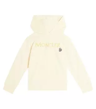 Толстовка из хлопкового джерси с логотипом Moncler Enfant, белый