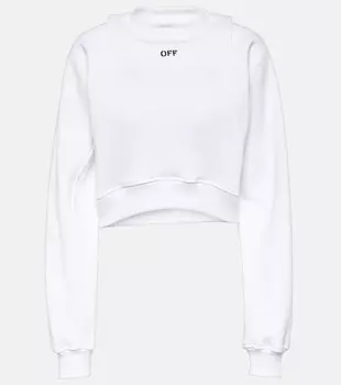 Толстовка из хлопкового джерси с логотипом Off-White, черный