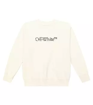 Толстовка из хлопкового джерси с логотипом Off-White Kids, белый