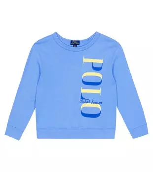 Толстовка из хлопкового джерси с логотипом Polo Ralph Lauren, синий