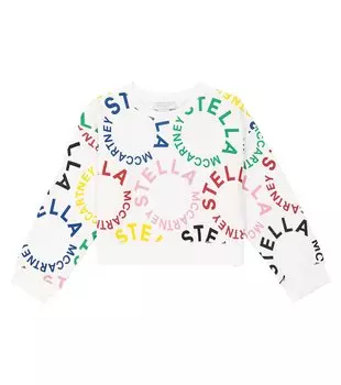 Толстовка из хлопкового джерси с логотипом Stella Mccartney Kids, мультиколор