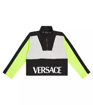 Толстовка из хлопкового джерси с логотипом Versace, разноцветный