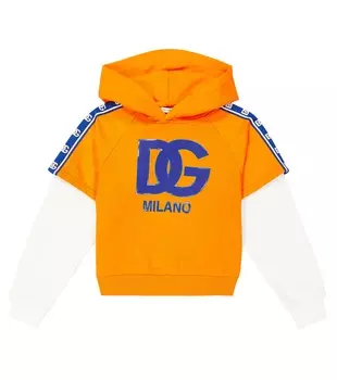 Толстовка из хлопкового джерси с многослойным логотипом Dolce&Gabbana, красный