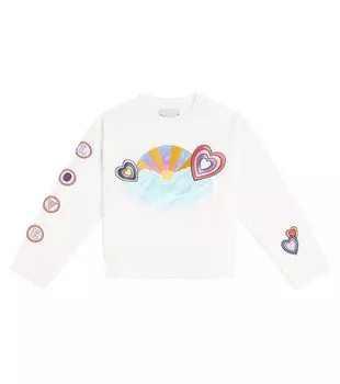 Толстовка из хлопкового джерси с нашивками Stella Mccartney, белый