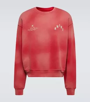 Толстовка из хлопкового джерси с принтом Amiri, красный