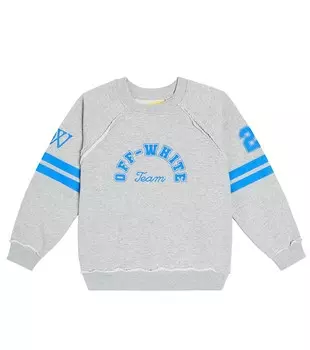 Толстовка из хлопкового джерси с принтом Off-White Kids, серый