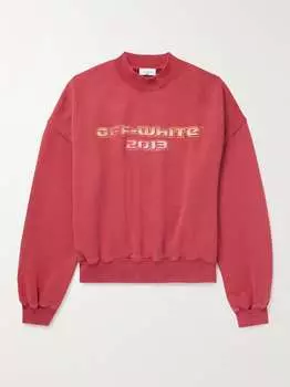 Толстовка из хлопкового джерси с принтом Off-White Digit Bacchus, красный