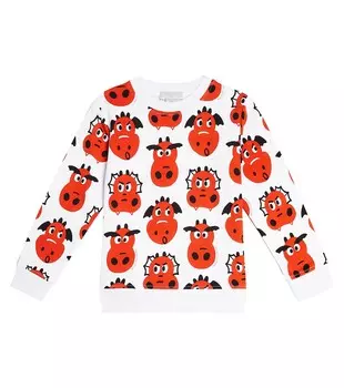 Толстовка из хлопкового джерси с принтом Stella Mccartney, белый