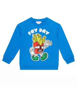 Толстовка из хлопкового джерси с принтом Stella McCartney Kids, синий