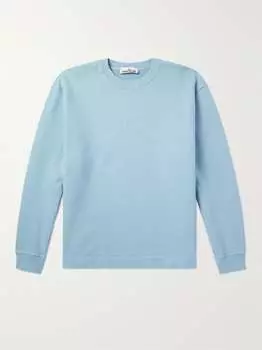 Толстовка из хлопкового джерси с вышитым логотипом STONE ISLAND, синий
