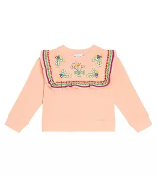 Толстовка из хлопкового джерси с вышивкой Stella Mccartney Kids, мультиколор