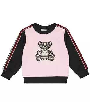 Толстовка из хлопкового джерси с вышивкой Thomas Bear Burberry, розовый
