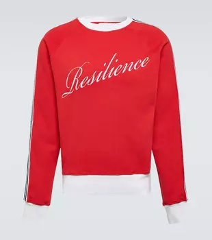 Толстовка из хлопкового джерси с вышивкой Wales Bonner, красный