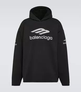 Толстовка из хлопкового флиса 3b sports icon Balenciaga, черный