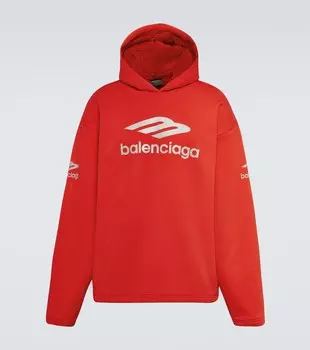 Толстовка из хлопкового флиса 3b sports icon Balenciaga, красный