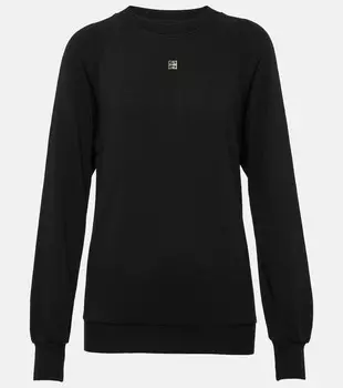 Толстовка из хлопкового флиса с логотипом Givenchy, черный