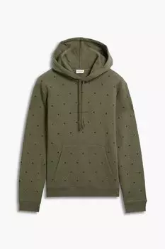 Толстовка из хлопкового флиса с люверсами SAINT LAURENT, зеленый