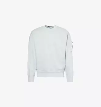 Толстовка из хлопкового трикотажа с круглым вырезом и длинными рукавами Cp Company, голубой