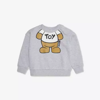 Толстовка из хлопкового трикотажа с принтом «медвежонок» 9 месяцев-3 года Moschino, серый