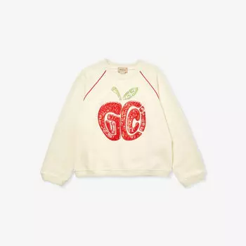 Толстовка из хлопкового трикотажа с принтом «Яблоко» 4-12 лет Gucci, красный