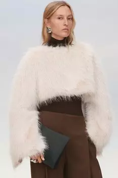 Толстовка из искусственного меха ZARA, светло-бежевый