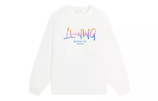 Толстовка из коллекции Sports Life унисекс молочно-белого цвета Lining, слоновая кость