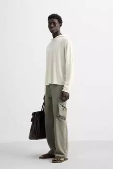 Толстовка из льна / шерсти ZARA, экрю