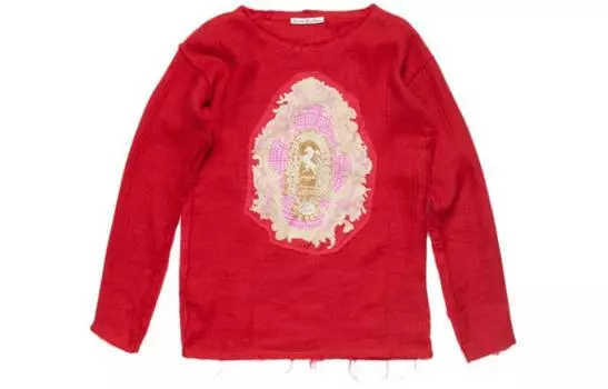 Толстовка из льняной смеси с нашивкой Acne Studios, красный