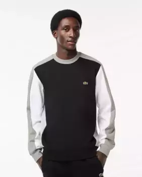 Толстовка из матового флиса с цветными блоками Lacoste, черный