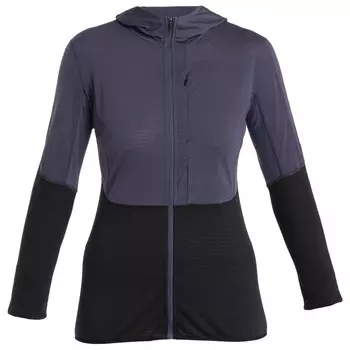 Толстовка из мериноса Icebreaker Women's Realfleece Descender L/S Zip, цвет Graphite/Black/Colour Block