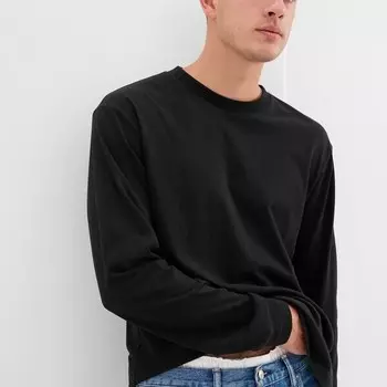 Толстовка из органического хлопка с круглым вырезом Gap, черный