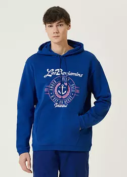 Толстовка из органического хлопка с логотипом на капюшоне Les Benjamins, синий