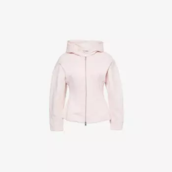 Толстовка из органического хлопкового трикотажа с застежкой-молнией спереди и флисовой подкладкой Ganni, розовый