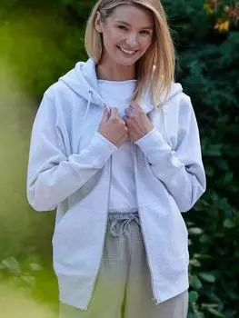 Толстовка из органической хлопчатобумажной смеси на молнии British Boxers, цвет Heather Snow