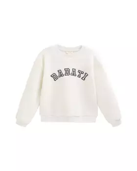 Толстовка из овчины для девочки с вышивкой Dadati, белый