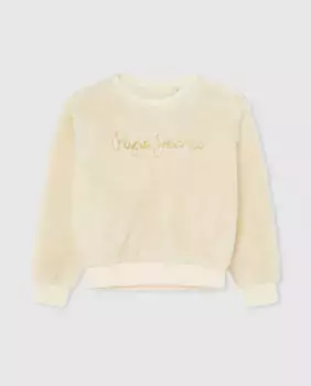 Толстовка из плюшевой ткани для девочки Pepe Jeans, цвет Crudo