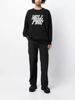 Толстовка из потертого хлопка FIVE CM, украшенная стразами, черный