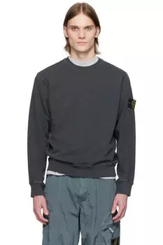 Толстовка из серого флиса Malfil с эффектом старины Stone Island