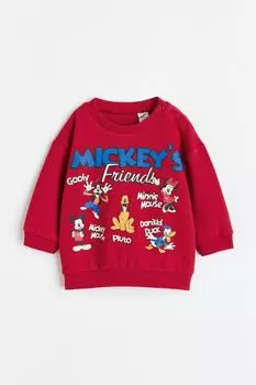 Толстовка из смесового хлопка H&amp;M, красный/микки маус