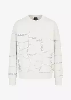Толстовка из смесового хлопка и флиса с логотипом Armani Exchange, серый
