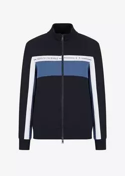 Толстовка из смесового хлопка и флиса с логотипом Armani Exchange, синий