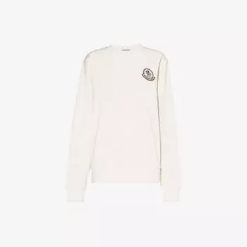 Толстовка из смесового хлопка с аппликацией логотипа Moncler, белый