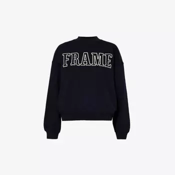 Толстовка из смесового хлопка с фирменной вышивкой Frame, темно-синий