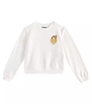 Толстовка из смесового хлопка с принтом Moschino, белый