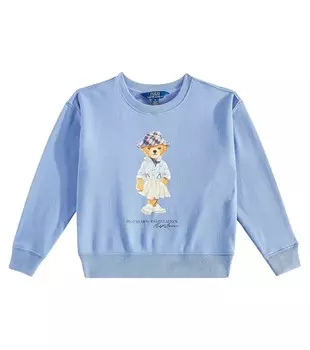 Толстовка из смесового хлопка с принтом Polo Ralph Lauren, синий