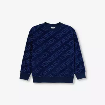 Толстовка из смесового хлопка с текстовым принтом и логотипом, 10–12 лет Fendi, цвет yale