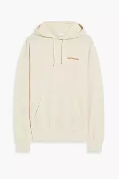 Толстовка из смесового хлопка с вышивкой вафельной вязки HELMUT LANG, кремовый